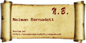 Neiman Bernadett névjegykártya
